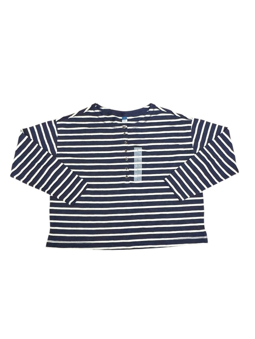 NEW Old Navy Striped Navy & White Long Sleeve Women’s Top Sz Large